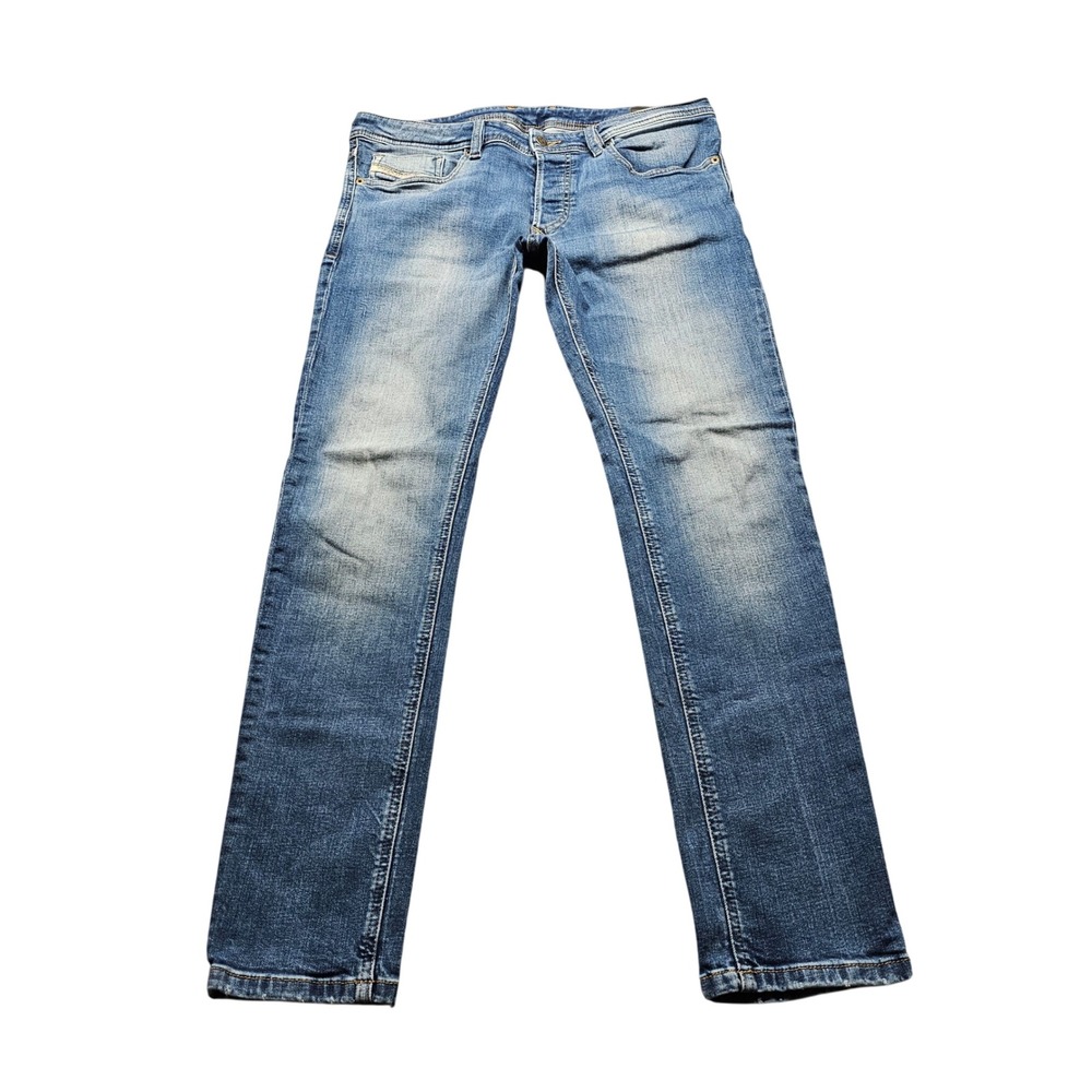 Diesel Sleenker-X Skinny Jeans Mens 33x30 Blue Stretch Denim 009PK Button Fly